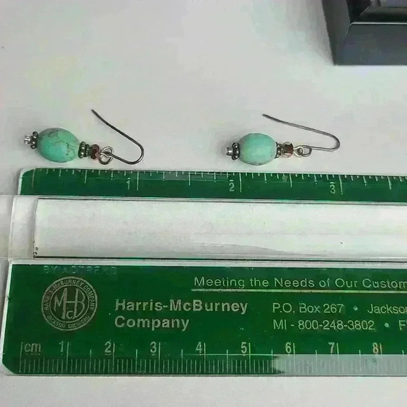 Vintage turquoise drop earrings - Picture 8 of 8